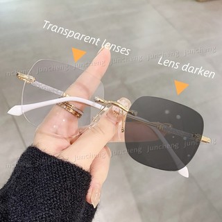 Photochromic Không Khung Chống Thị Xanh Kính Chống Bức Xạ Nữ Và Nam Có Kính Khung Lớn Bằng