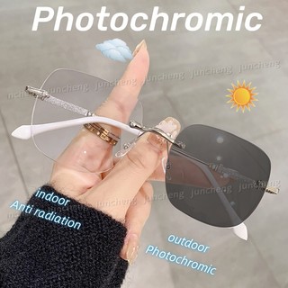 Photochromic Không Khung Chống Thị Xanh Kính Chống Bức Xạ Nữ Và Nam Có Kính Khung Lớn Bằng