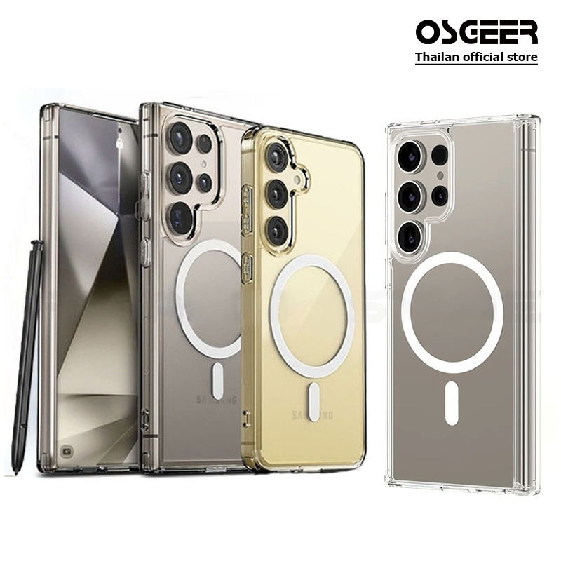 OSGEER cho Samsung Galaxy S26 Ultra | S25 FE | S25 Siêu | 24 FE | S24 Siêu | S24 Plus | S23 Siêu | S23 | Vỏ bảo vệ trong suốt tương thích từ tính S22