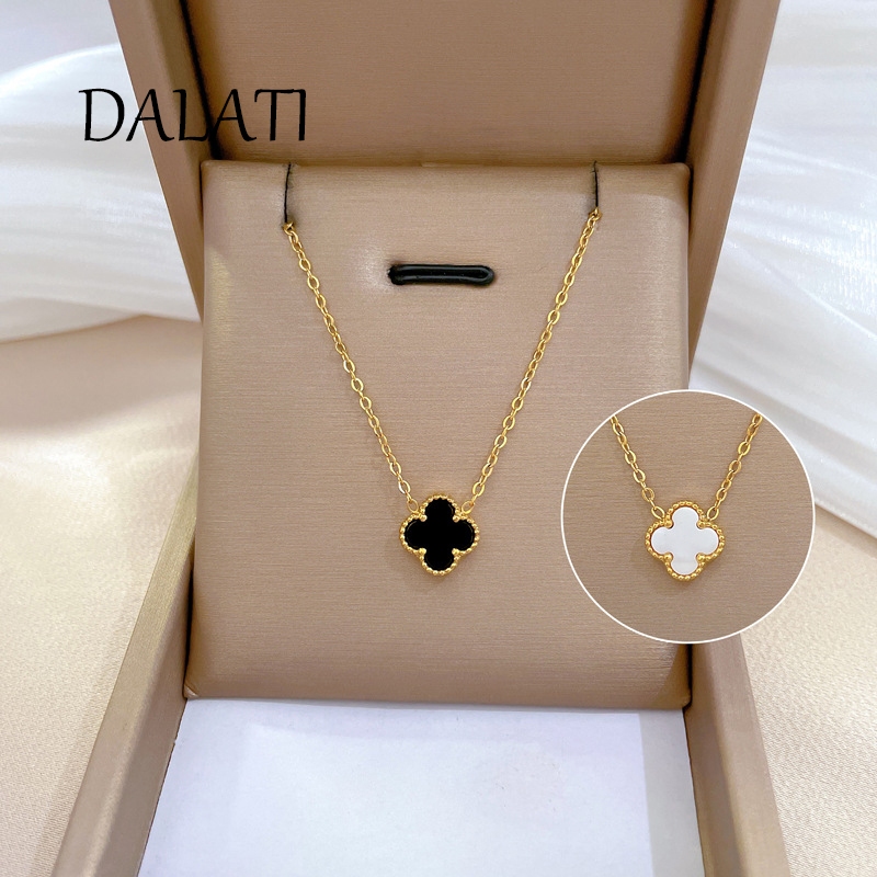 DALATI [Thép Titan Toàn Thân] Chất Liệu Fritillaria Clover Vòng Cổ Nữ Xương Đòn Chuỗi Phụ Kiện Trang Sức