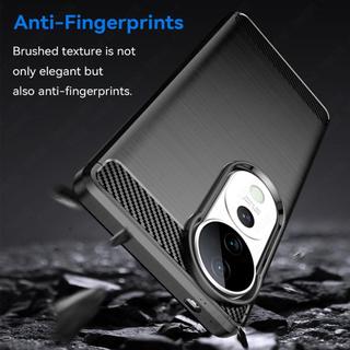 Dành Cho VIVO V40 5G / VIVO V40 Pro 5G Ốp Điện Thoại Sang Trọng Mỏng [Chống Vân Tay Bằng Sợi Carbon] Vỏ Giáp Mềm Chống Sốc Ốp Lưng Bảo Vệ SMF01