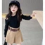 ✨Bộ đồ váy xếp li cho bé gái Áo thun dài tay mùa thu+Bộ váy ngắn 5-14 tuổi