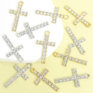 10 Chiếc Phong Cách Đơn Giản Sáng Bóng Kim Cương Giả Inlay Cổ Điển Chữ Thập Quyến Rũ Phong Cách Hip Hop, Rap Rock Xu Hướng Nam Nữ Trang Sức Phụ Kiện Vòng Cổ Thời Trang Bông Tai Móc Khóa Mặt Dây Hợp Kim DIY