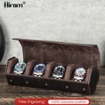 Hiram Da Thật Chính Hãng 3 / 4 Khe Cắm Đồng Hồ Hộp Đồng Hồ Du Lịch Tổ Chức Hiển Thị Handmade Phụ Kiện Món Quà Trang Sức — ảnh 1