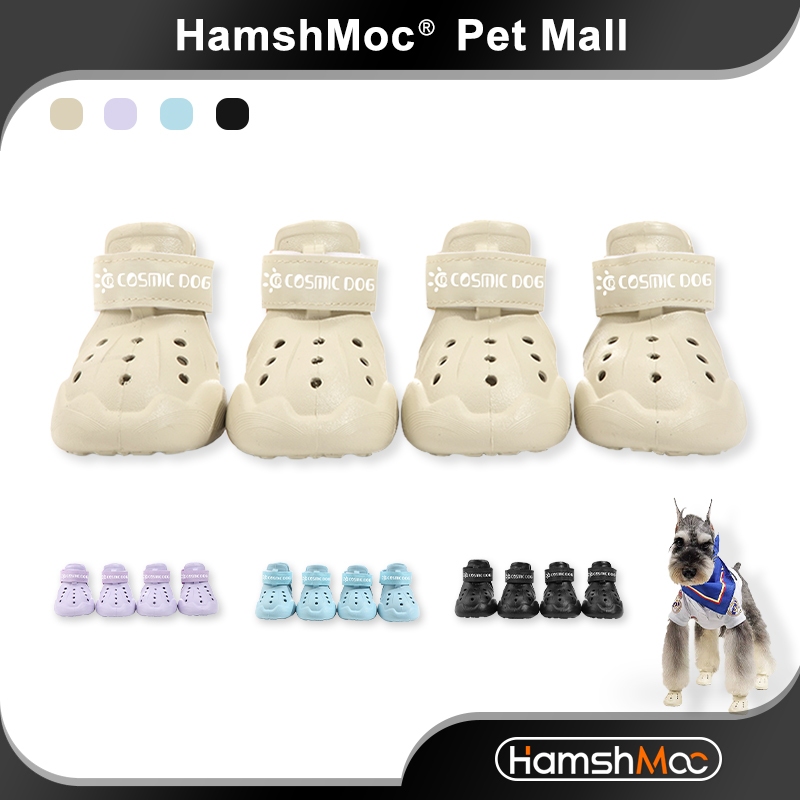 HamshMoc Thoáng Khí Cho Chó Giày Bốt Thú Cưng Có Thể Điều Chỉnh Bền Với Dải Phản Quang Cho Chó Nhỏ Vừa Paw Protector Ngoài Trời 4 Chiếc