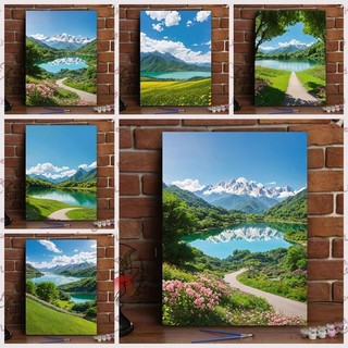 MOZI✨40 * 50cm / 30 * 40cm tranh tô màu theo số tranh số hóa bộ tô màu theo số Phong Cảnh Tự Làm Tranh Sơn Dầu Kỹ Thuật Số Tự Làm Tô Màu Tranh Phong Cảnh Tranh Kỹ Thuật Số Tranh Vẽ Tay Làm Đầy Tranh Acrylic Tranh Trang Trí Nhà Cửa Tranh