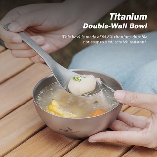 Tô Ăn Bằng Titan Hai Lớp 79.1g Tiện Lợi Cho Cắm Trại Ngoài Trời