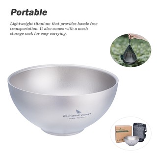 Tô Ăn Bằng Titan Hai Lớp 79.1g Tiện Lợi Cho Cắm Trại Ngoài Trời
