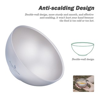 Tô Ăn Bằng Titan Hai Lớp 79.1g Tiện Lợi Cho Cắm Trại Ngoài Trời