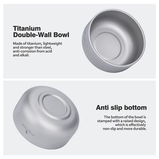Bát Đôi Bằng Titan Dung Tích 200ml 420ml Tiện Dụng Mang Theo Du Lịch Cắm Trại