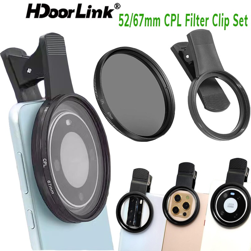 Ảnh Hdoorlink Bộ phân cực CPL có thể điều chỉnh đa năng Bộ lọc ống kính 52 / 67mm Bộ lọc ống kính máy ảnh cho điện thoại thông minh Máy ảnh 1