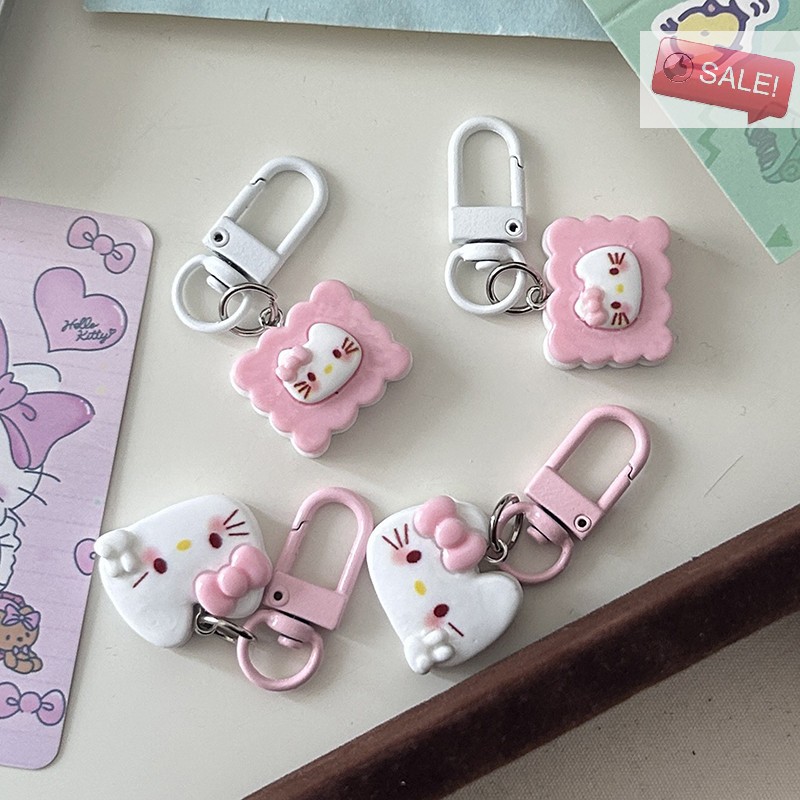🎉sparkly🎉Kawaii Hello Kitty Móc Khóa Hoạt Hình Dễ Thương KT Mèo Móc Khóa Đáng Yêu Túi Đi Học Mặt Dây Chuyền Ba Lô Treo Trang Trí Cho Bé Gái Quà Tặng