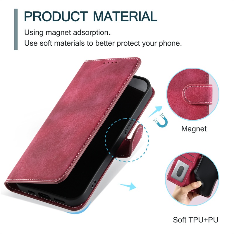 Dành Cho iphone 12 13 Mini 11 Pro X XR XS Max 6 6s 7 8 Plus SE 2 3 2020 2022 Ốp Lưng Sang Trọng Ví Da Lật Gói Thẻ Khe Đứng Vỏ Bảo Vệ Chống Sốc