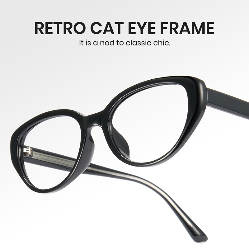 Cyxus Kính Chống Ánh Sáng Xanh Gọng Mắt Mèo TR90 Nữ Retro Hợp Xu Hướng Bảo Vệ Mắt Máy Tính Toàn Diện 8198