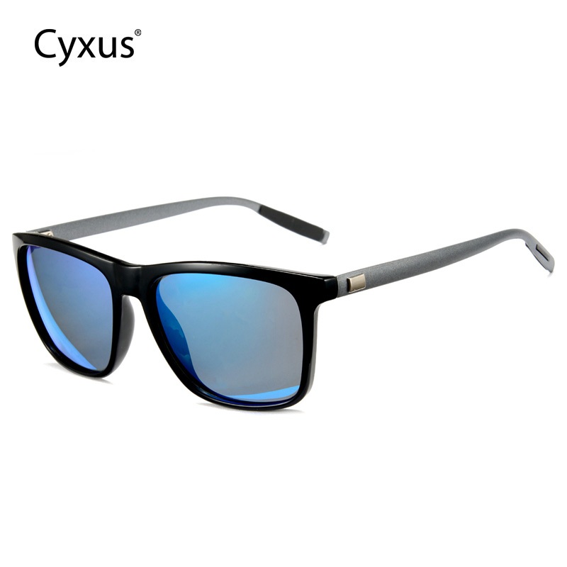 Cyxus Kính Mát Nam Nữ Phân Cực UV400 Gọng Vuông Hợp Kim Nhôm Chống Lóa Đi Biển Lái Xe Thời Trang P1168