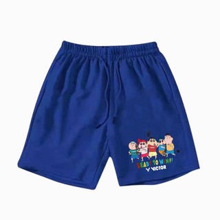 Quần short cầu lông in hình vui nhộn "Crayon Shin chan" mới của Victor dành cho nam và nữ, quần short thể thao tập luyện thông thường khô nhanh cho trẻ em