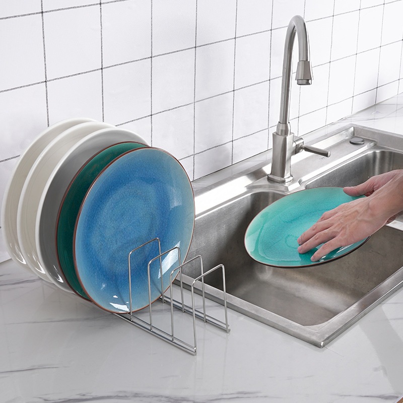 Cminyp Thép không gỉ Bát Đĩa Thoát Giá Bếp Nắp Nồi Đĩa Giá Để Đồ Đa Năng Kệ Bát Sấy Giá Đỡ Nhà Bếp Tổ Chức Vinh Quang