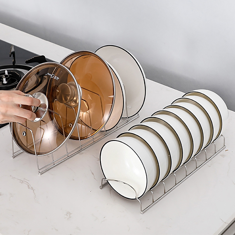 Cminyp Thép không gỉ Bát Đĩa Thoát Giá Bếp Nắp Nồi Đĩa Giá Để Đồ Đa Năng Kệ Bát Sấy Giá Đỡ Nhà Bếp Tổ Chức Vinh Quang