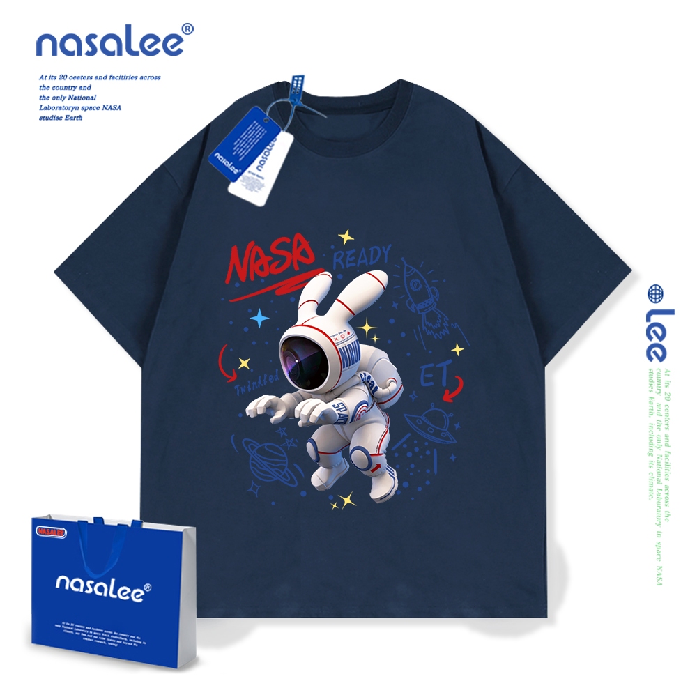 NASA áo thun cotton trẻ em 2025 mới Mềm mại và thoải mái áo thun cộc Áo phông trẻ em boy phố