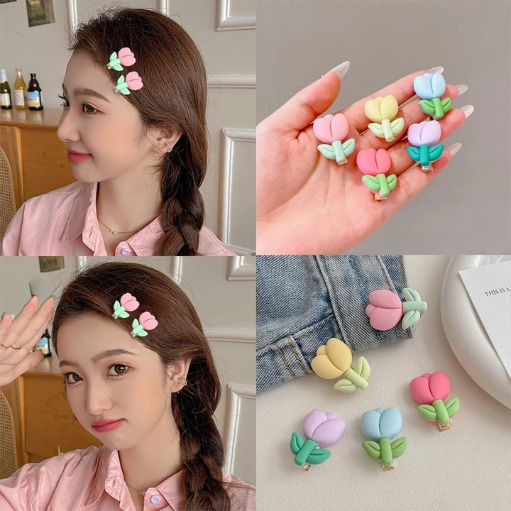 ☄️starryshop☄️1 Kẹp Tóc Hình Hoa tulip Dễ Thương