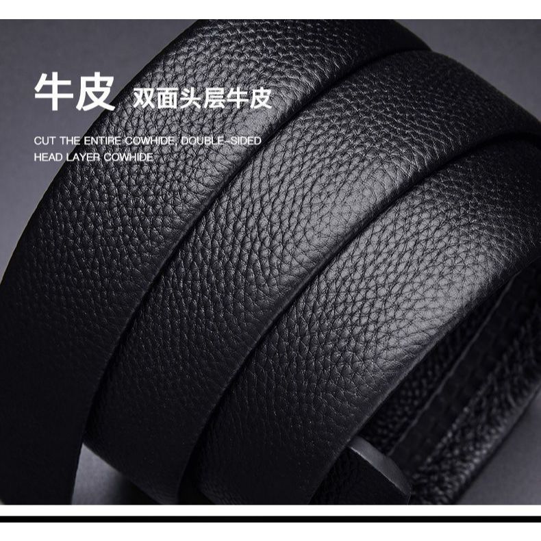 Thân dây thắt lưng không đầu khóa mới 32516|Dây thắt lưng nam đầu người da|Rộng 3.5cm|Da thật|Không kèm đầu khóa|Thân dây thắt lưng|Phù hợp khóa tự động|Da đầu thật bền bỉ|Dây thay đổi thắt lưng|Thân dây da không đầu khóa