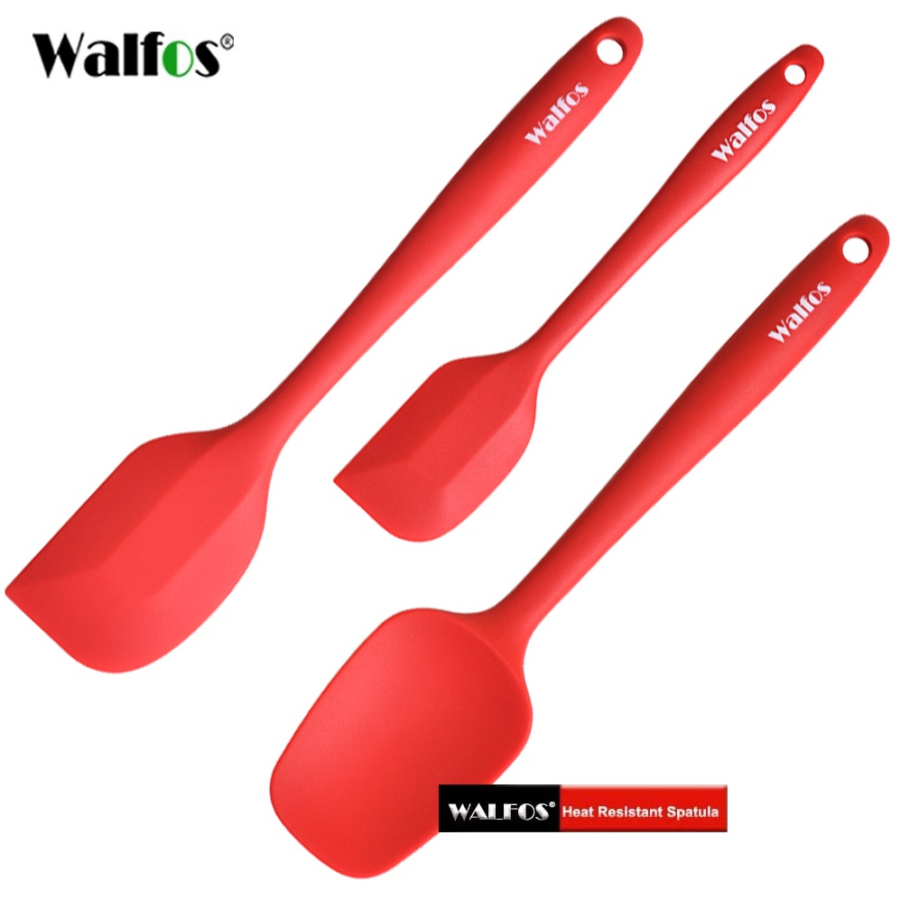 Ảnh Walfos 3 Cái / bộ (đỏ) Thìa Silicon Chịu Nhiệt Cạp Bánh Dụng Cụ Nhà Bếp 1