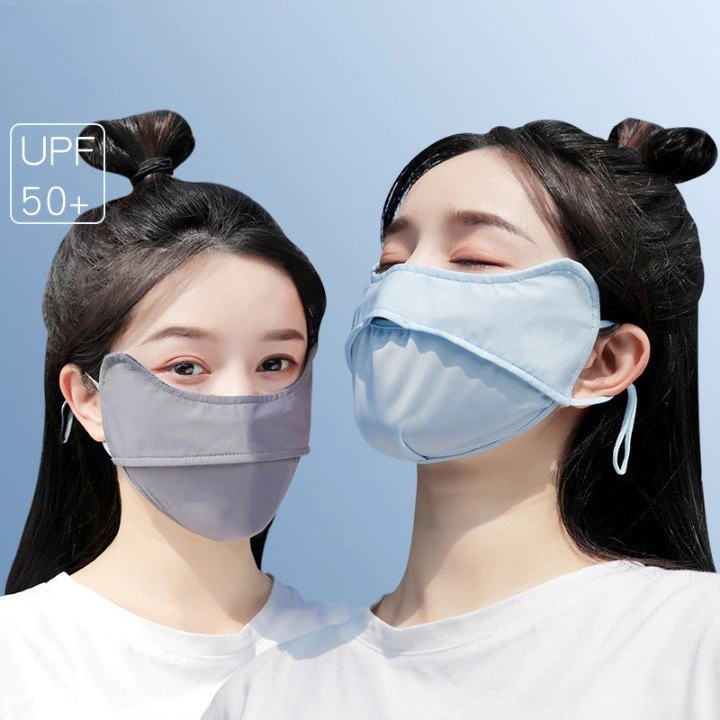 🍑peach🍑KKhẩu trang chống nắng Luxury Ice Silk, chống tia UV, chất lụa băng mềm mịn mát thông thoáng
