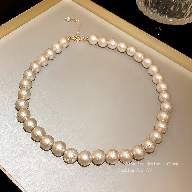 Vòng cổ ngọc trai Baroque thời trang Pháp retro bầu không khí xương đòn chuỗi thích hợp khí chất cao cấp có giác quan dây chuyền bán buôn nữ