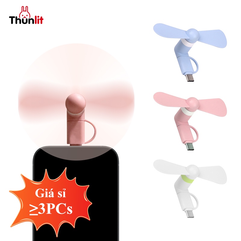 Ảnh Quạt điện thoại di động Thunlit 2 trong 1 Type-C Mini Quạt USB di động nhỏ gọn cho Android và iPhone 1