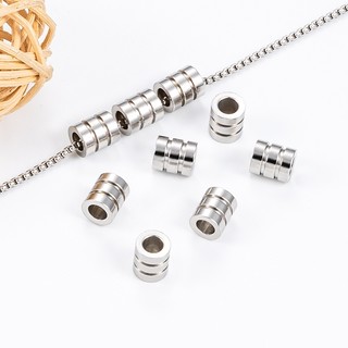 Thép không gỉ Ba vòng xuyên lỗ Hạt DIY Trang sức Handmade Đính cườm Rời Hạt Phụ kiện