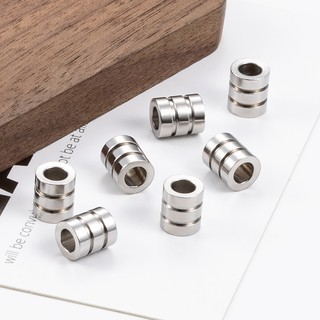 Thép không gỉ Ba vòng xuyên lỗ Hạt DIY Trang sức Handmade Đính cườm Rời Hạt Phụ kiện