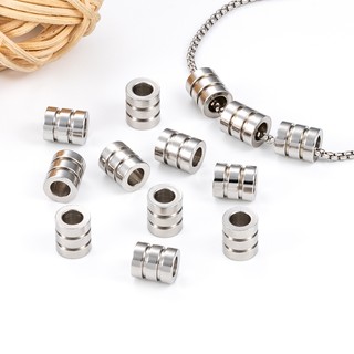 Thép không gỉ Ba vòng xuyên lỗ Hạt DIY Trang sức Handmade Đính cườm Rời Hạt Phụ kiện