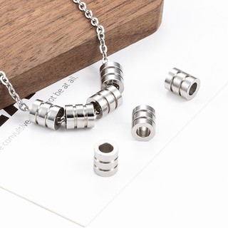 Thép không gỉ Ba vòng xuyên lỗ Hạt DIY Trang sức Handmade Đính cườm Rời Hạt Phụ kiện