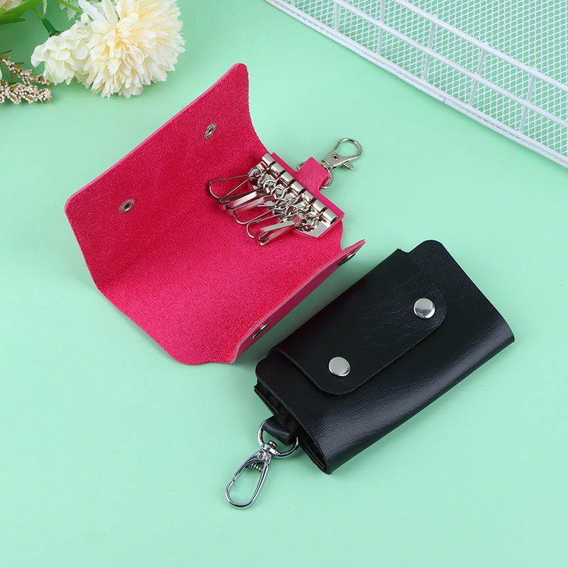 THI 1Pc Da Di Động Chủ Hộ Gia Đình Giữ Chìa Khóa Ô Tô Túi Unisex Ví Bao Đơn Giản Màu Trơn Túi Bảo Quản VN