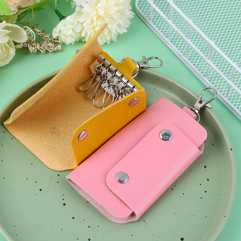 THI 1Pc Da Di Động Chủ Hộ Gia Đình Giữ Chìa Khóa Ô Tô Túi Unisex Ví Bao Đơn Giản Màu Trơn Túi Bảo Quản VN