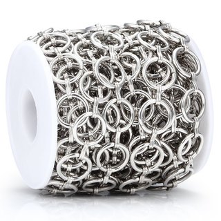 Thép không gỉ Vòng Tròn Hình Bầu Dục Liên Kết Dây Chuyền Cho DIY Vòng Cổ Trang Sức Làm Thủ Công Phát Hiện Dây Xích Tròn Phụ Kiện