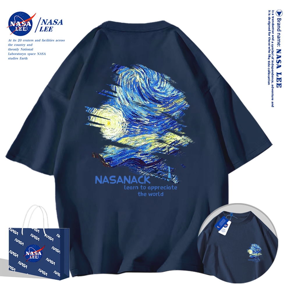 🔥Hàng có sẵn🔥Nasa Đồng Thương Hiệu Klein Xanh Áo Thun Ngắn Tay Nam Nữ Xu Hướng Mùa Hè 2024 Phong Cách Mới Rời Cặp Đôi Nửa-