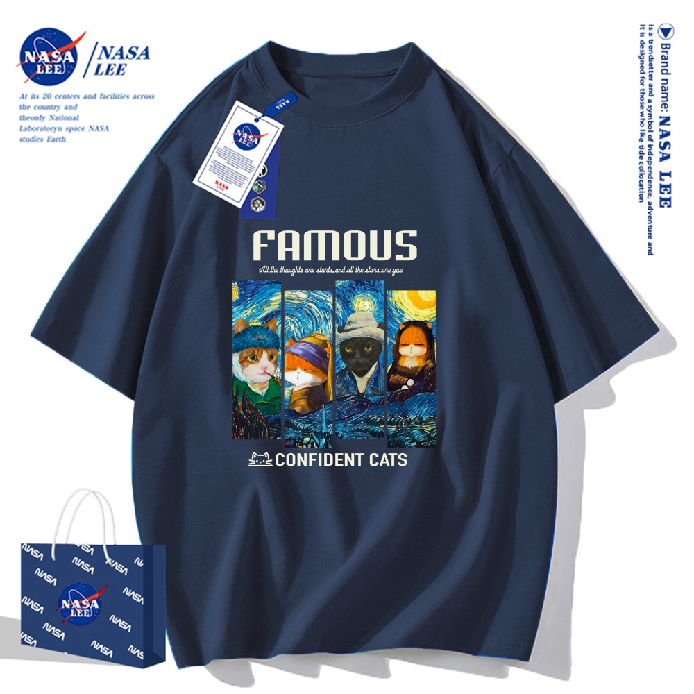 Nasa Đồng Thương Hiệu Klein Xanh Áo Thun Ngắn Tay Nam Nữ Xu Hướng Mùa Hè 2026 Phong Cách Mới Rời Cặp Đôi Nửa Tay Áo Thun