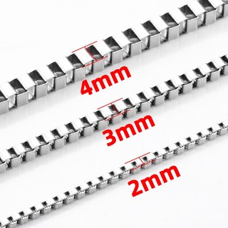 Chiều rộng 1,5 / 2 / 2.5 / 3 / 4 / 5mm Dây chuyền hộp thép không gỉ cho phụ kiện làm đồ trang sức DIY