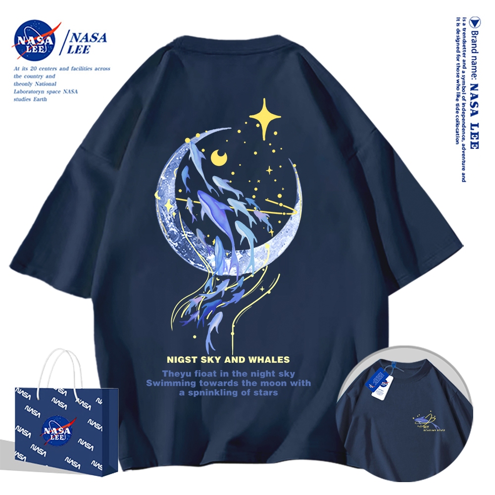 🔥Hàng có sẵn🔥Nasa Áo Thun cotton Tay Ngắn Dáng Rộng Thời Trang Mùa Hè 2024 Cho Cặp Đôi Tay áo ngắn áo thun nam