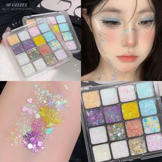 16 Màu Phấn Mắt Bột MUGE LEEN Ngọc Trai Shimmer Lấp Lánh Lâu Dài Chống Thấm Nước Phấn Mắt Bảng