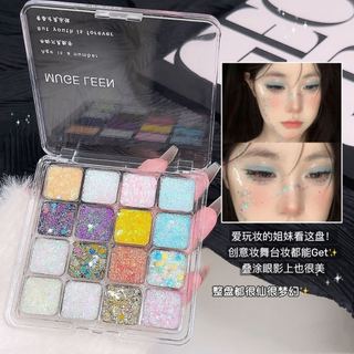 16 Màu Phấn Mắt Bột MUGE LEEN Ngọc Trai Shimmer Lấp Lánh Lâu Dài Chống Thấm Nước Phấn Mắt Bảng