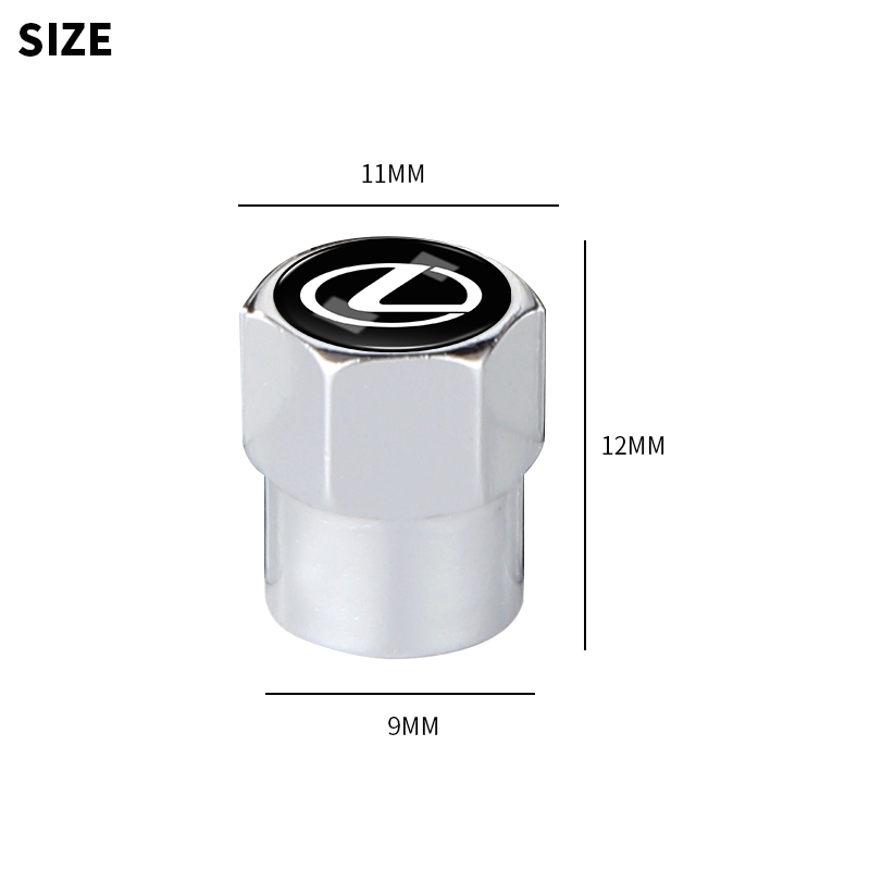 4 Logo Ô Tô Lốp Chống Rò Rỉ Nắp Nhôm Bánh Xe Ô Tô Lõi Nắp Dành Cho Xe Lexus ES300 RX330 RX300 GS300 IS250 IS200 CT200h GX470
