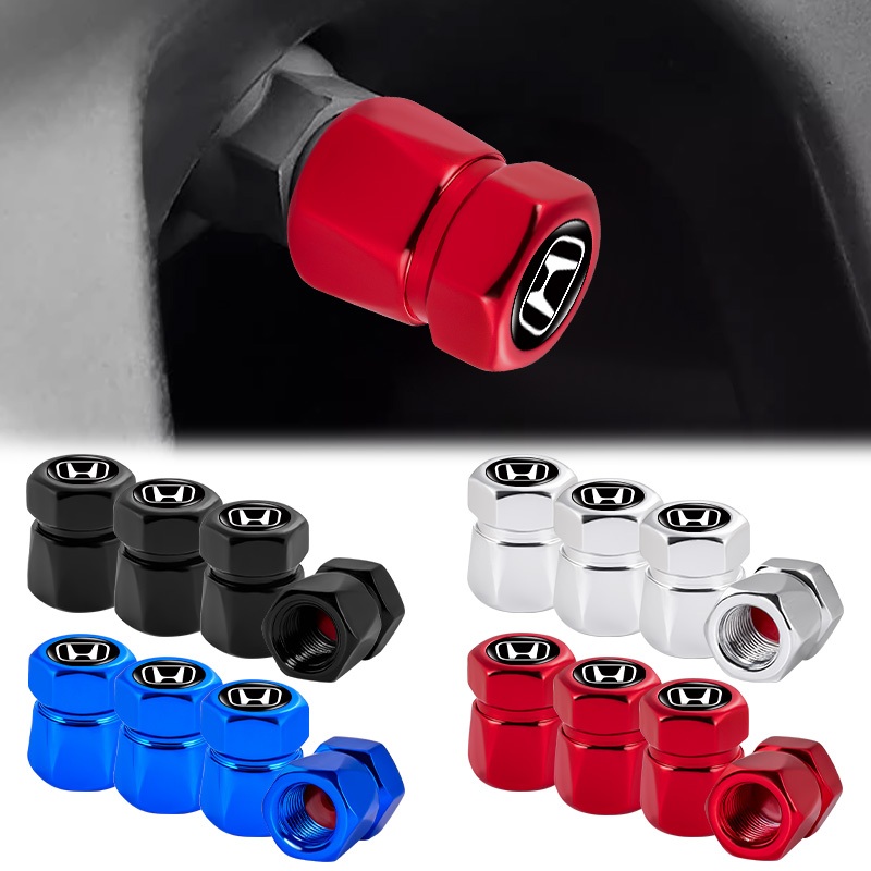 4 3D Logo Lốp Xe Ô Tô Chống Bụi Nắp Logo Ô Tô Bánh Lốp Nắp Cho Xe Honda TYPER Civic XR-V HR-V