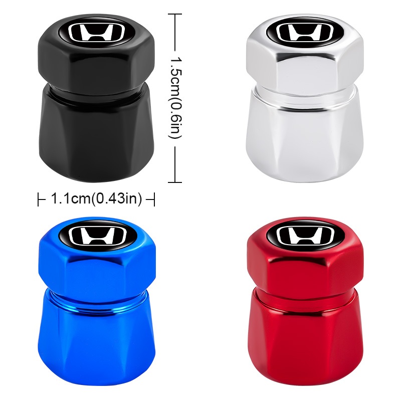 4 3D Logo Lốp Xe Ô Tô Chống Bụi Nắp Logo Ô Tô Bánh Lốp Nắp Cho Xe Honda TYPER Civic XR-V HR-V
