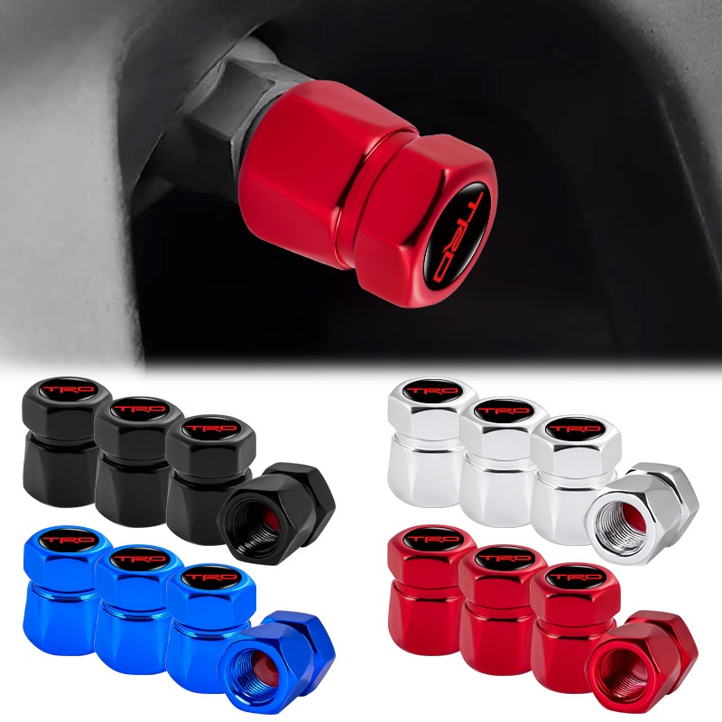 4 Kim Loại Hợp Kim Lốp Xe Ô Tô Chống Bụi Nắp Bánh Xe Ô Tô Van Thân Bảo Vệ Dành Cho Xe Toyota TRD Hilux Prado Corolla Camry Tacoma Yaris RAV4 Tundra Allion Hub
