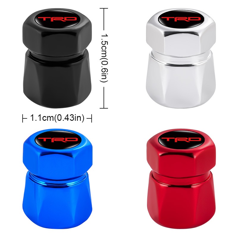 4 Kim Loại Hợp Kim Lốp Xe Ô Tô Chống Bụi Nắp Bánh Xe Ô Tô Van Thân Bảo Vệ Dành Cho Xe Toyota TRD Hilux Prado Corolla Camry Tacoma Yaris RAV4 Tundra Allion Hub