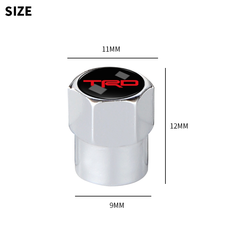 4 Kim Loại Hợp Kim Lốp Xe Ô Tô Chống Bụi Nắp Bánh Xe Ô Tô Van Thân Bảo Vệ Dành Cho Xe Toyota TRD Hilux Prado Corolla Camry Tacoma Yaris RAV4 Tundra Allion Hub