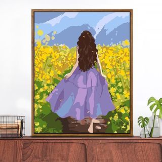 MOZI✨40 * 50cm / 30 * 40cm Prairie Girl cô gái thảo nguyên diy tranh tô màu theo số tranh số hóa bộ tô màu theo số Coloring Painting Tranh Phong Cảnh Tranh Kỹ Thuật Số Tranh Tay Tranh Làm Đầy Tranh Acrylic Tranh Trang Trí Nhà Cửa Tranh