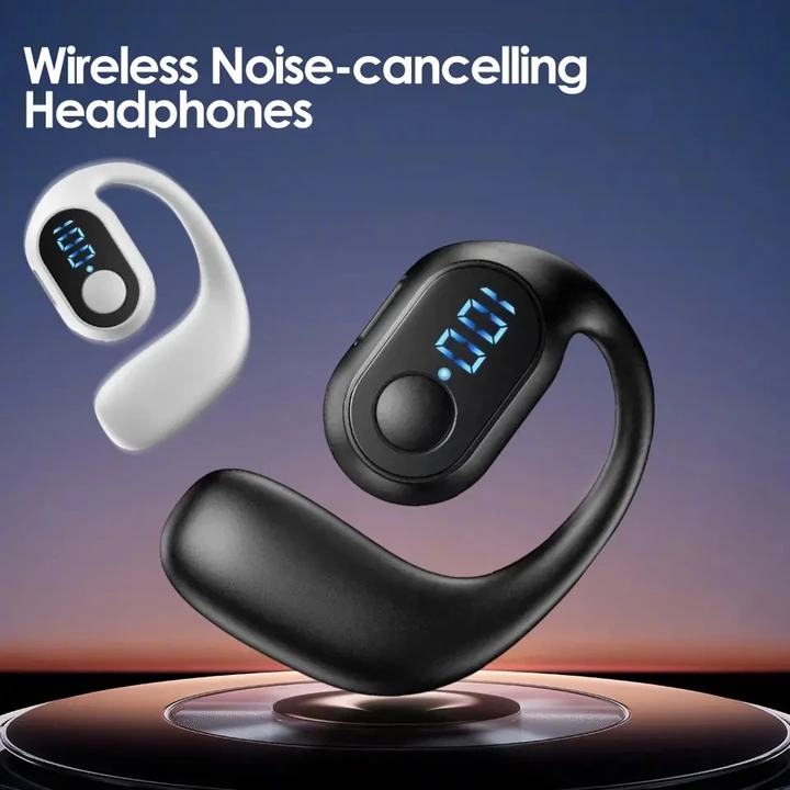 MUHUO Tai nghe một tai Bluetooth 5.3 Tai nghe Màn hình kỹ thuật số Tai nghe đơn Tai nghe kinh doanh có thể sạc lại Tai nghe móc tai – 2